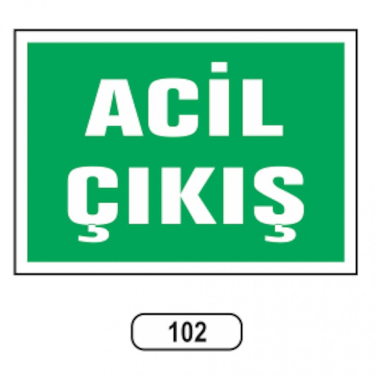 Ergündoğdu 102 Aci̇l Çıkış PVC Uyarı Levhası 25 x 35 cm