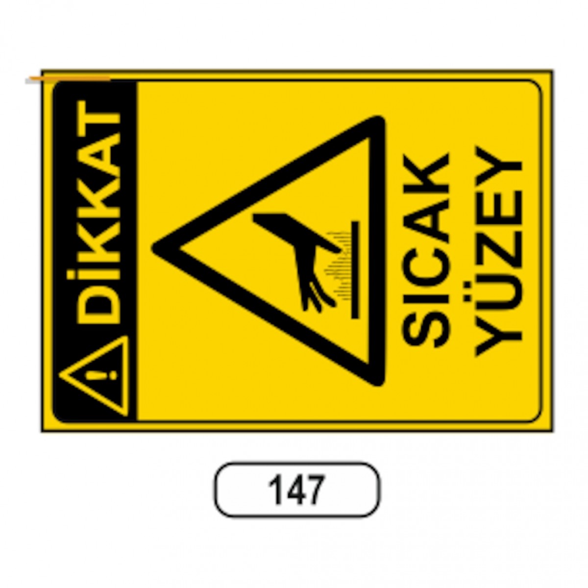 Ergündoğdu 147 Di̇kkat! Sıcak Yüzey PVC Uyarı Levhası 25 x 35 cm
