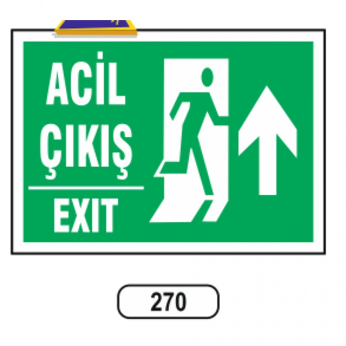 Ergündoğdu 270 Çıkış (Yukarı Ok) PVC Uyarı Levhası 25 x 35 cm