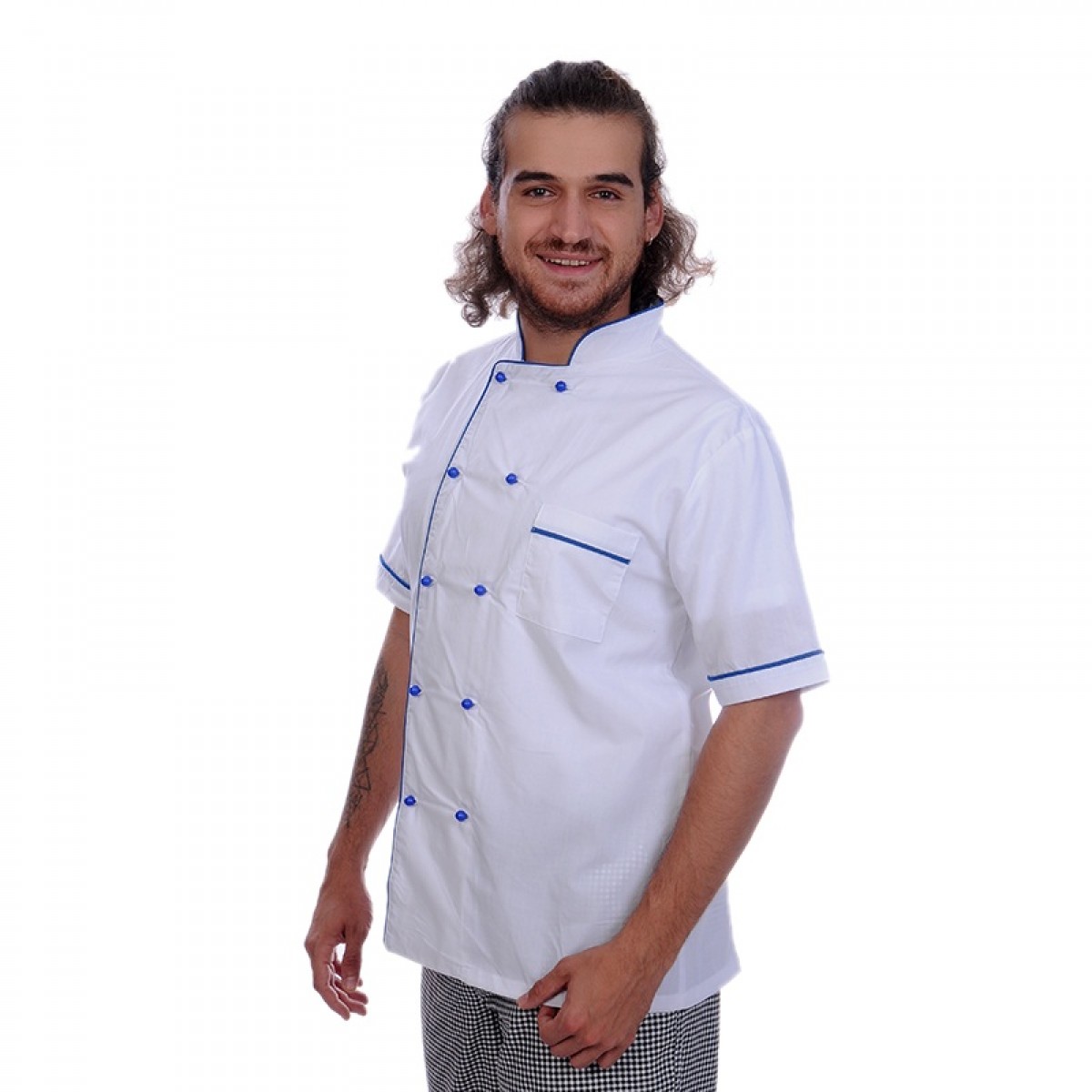 Formteks Aşçı Ceket Kısa Kol Sax Biyeli