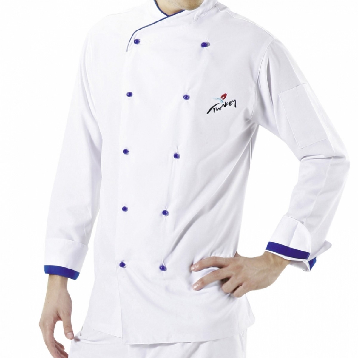 Formteks Aşçı Ceket Kruvaze Yaka Beyaz Sax