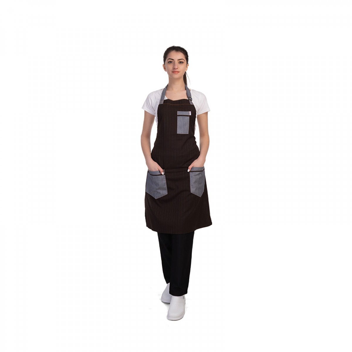 Formteks Barista  Boydan  Çizgili  Kot  Önlük