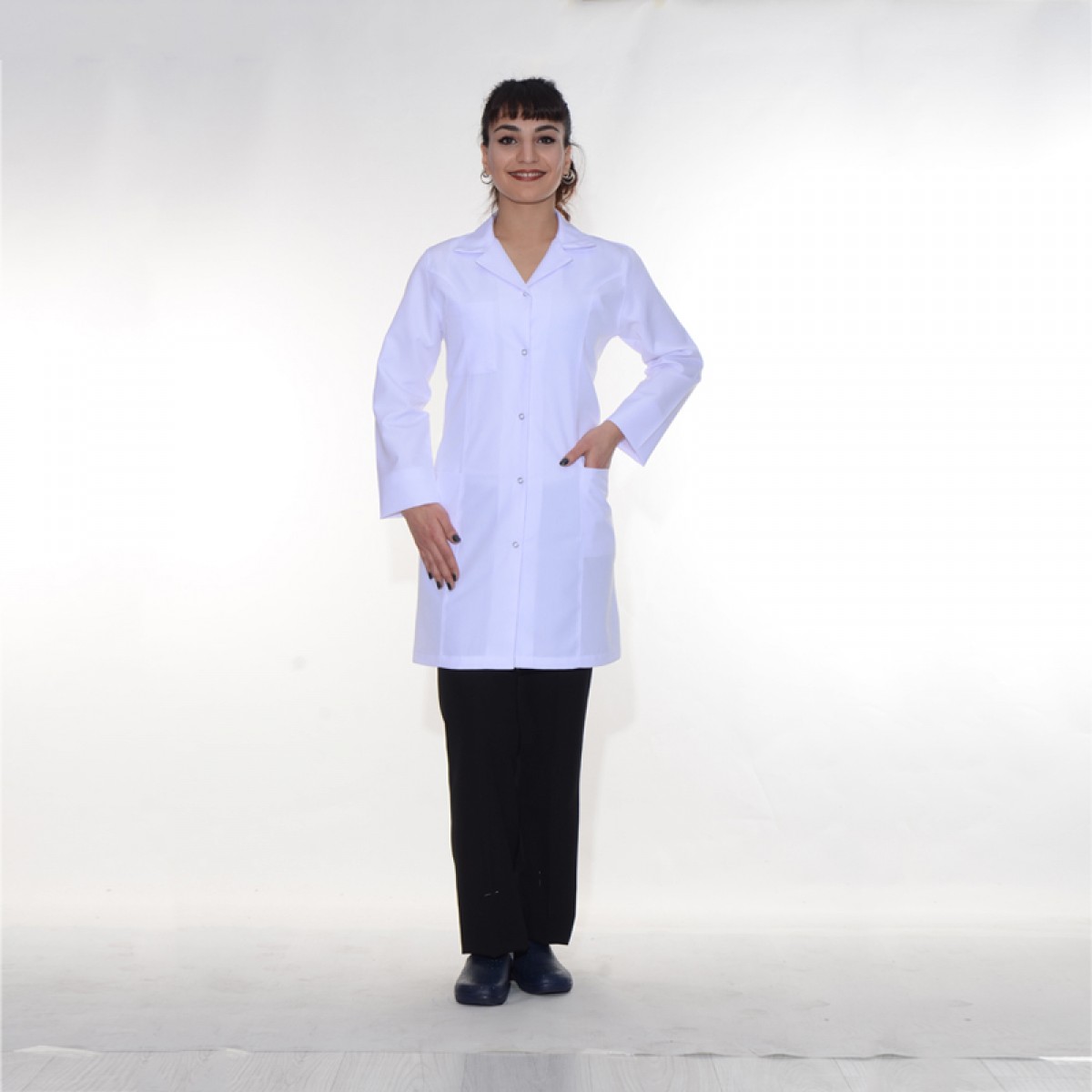 Formteks Bayan Dr. Önlük Apaj Yaka Çıtçıtlı