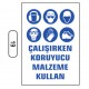 Ergündoğdu 19 Çalışırken Koruyucu Malzeme Kullanın PVC Uyarı Levhası 25 x 35 cm