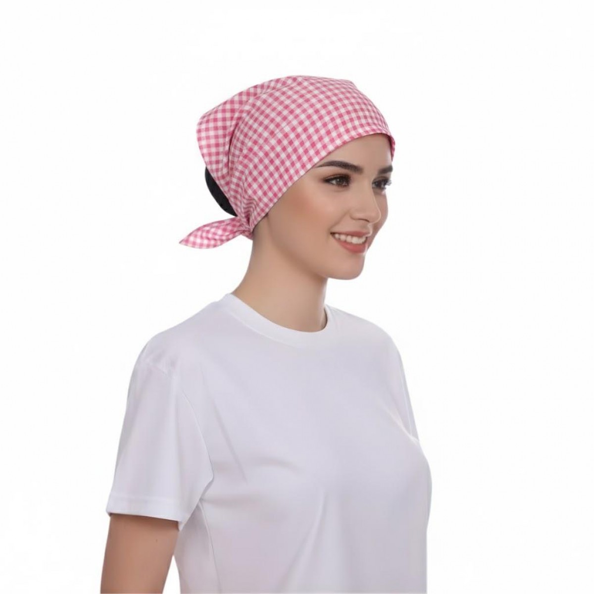 Formteks Arkadan Bağlamalı Bone Zefir Pembe-Beyaz