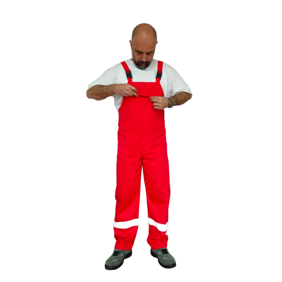 Formteks  Bahçıvan Tulumu/Salopet  Askılı Kırmızı