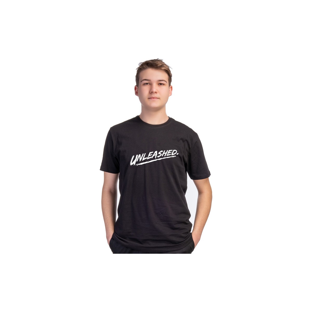 Formteks Baskılı 0 Yaka Siyah Unleashed Tişört