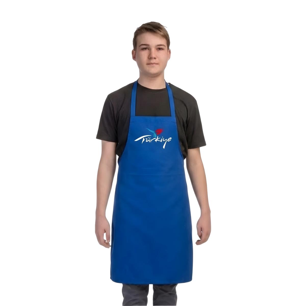 Formteks Baskılı Aşçı Önlük Sax Mavi