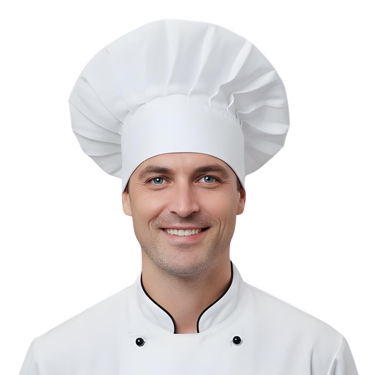 Formteks Cırt Ayarlı Profesyonel Aşçı Balon Kep  Beyaz