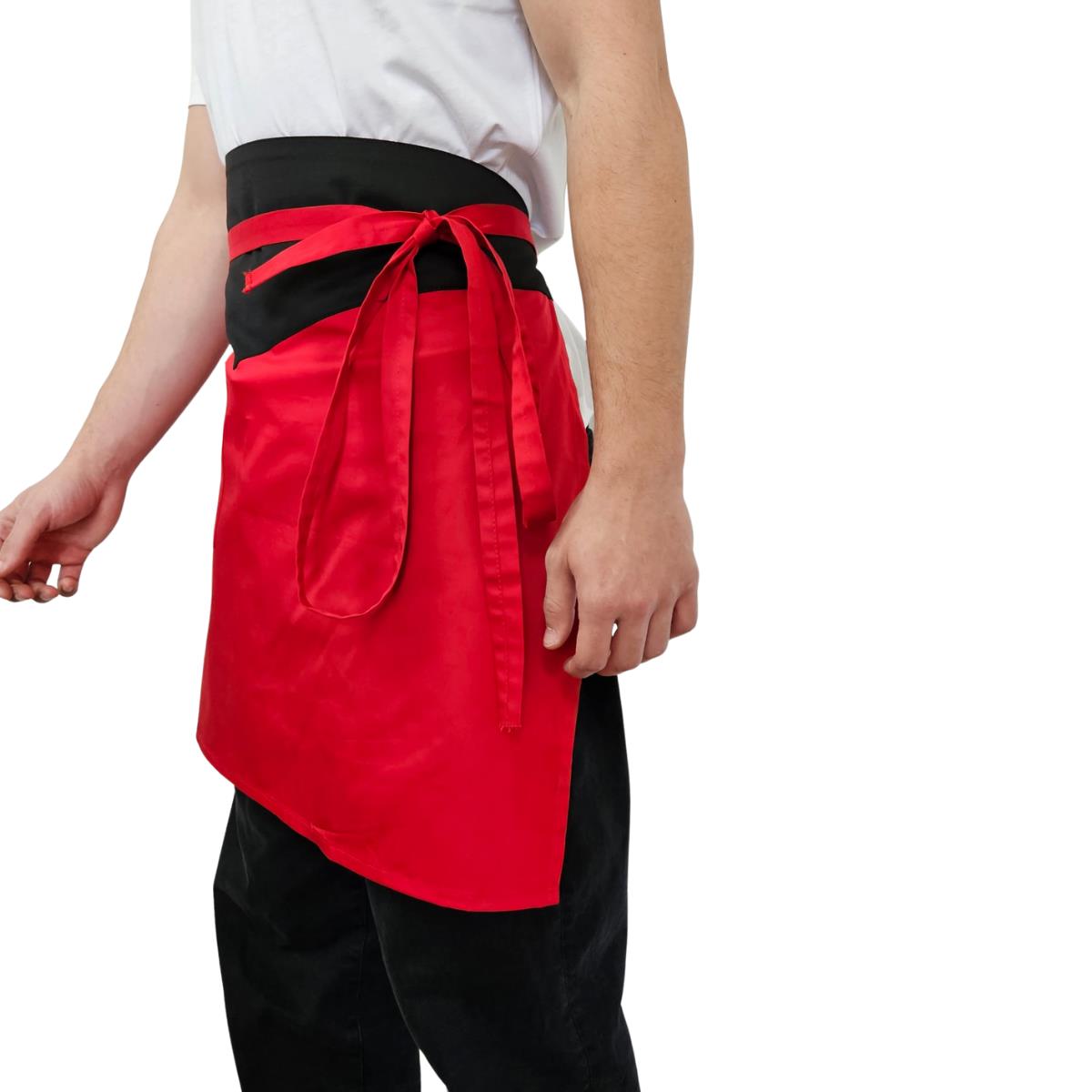 Formteks Siyah-Kırmızı  Garnili  Belden Önlük