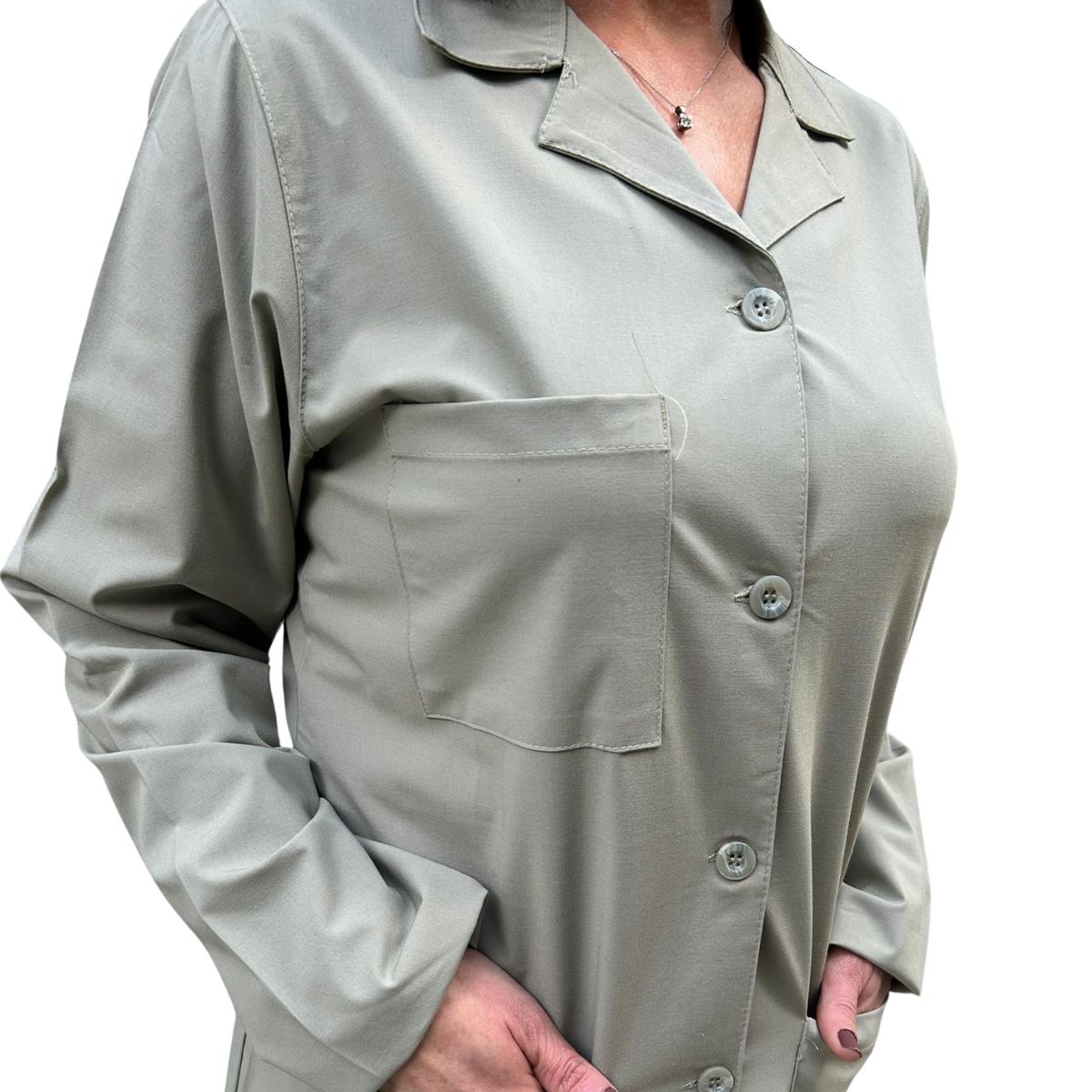 Formteks Kadın Doktor Önlüğü Apaj Yaka Bej