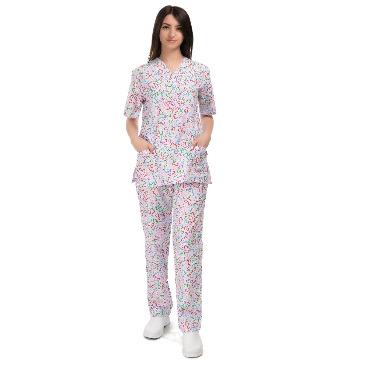 Formteks Kadın Muska Yaka Takım  Desenli