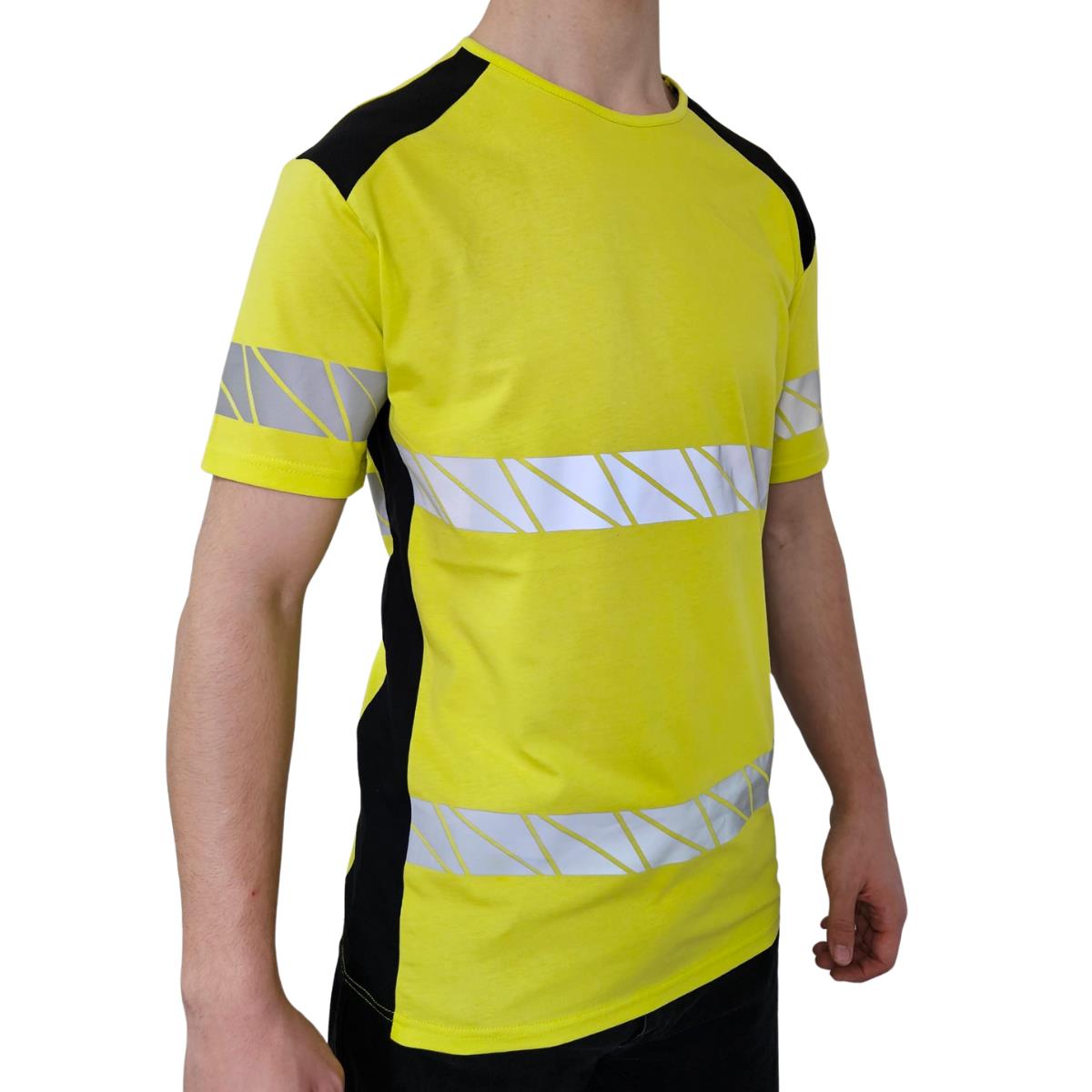 Formteks RefleX Pro – Reflektör Baskılı O Yaka İş Tişörtü Sarı Siyah