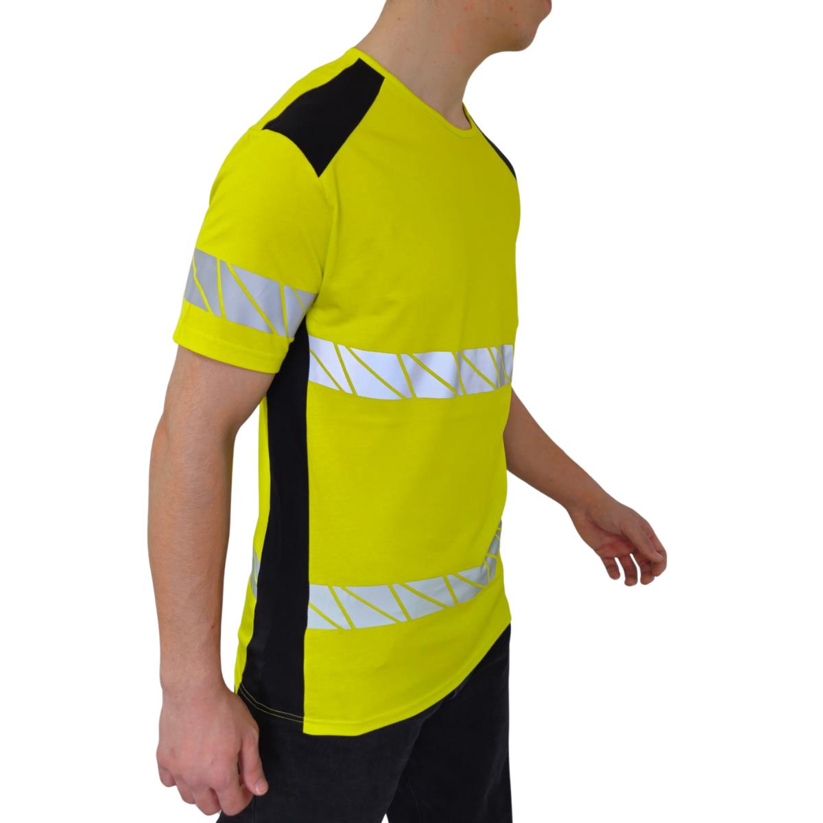 Formteks RefleX Pro – Reflektör Baskılı O Yaka İş Tişörtü Sarı Siyah