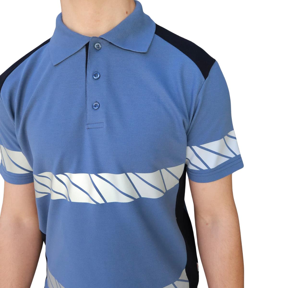 Formteks RefleX Pro – Reflektör Baskılı Polo Yaka İş Tişörtü İndigo Lacivert