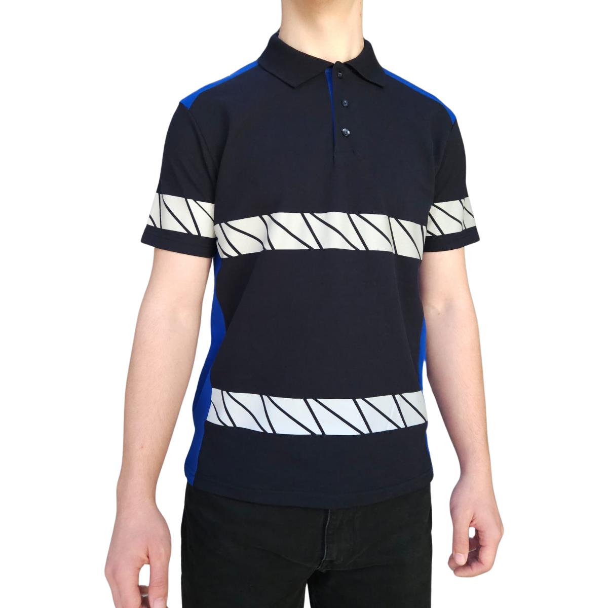 Formteks RefleX Pro – Reflektör Baskılı Polo Yaka İş Tişörtü Lacivert Sax