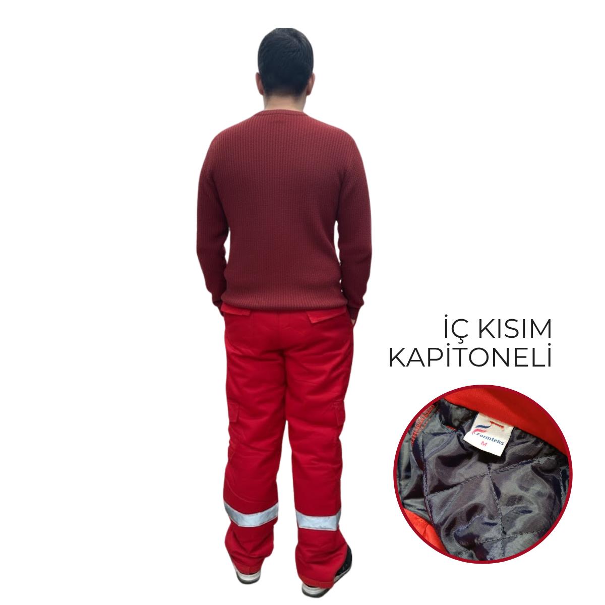 Formteks  Kapitoneli  Ref.  Kırmızı  İş Pantolonu