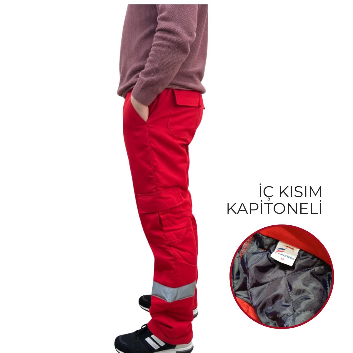 Formteks  Kapitoneli  Ref.  Kırmızı  İş Pantolonu