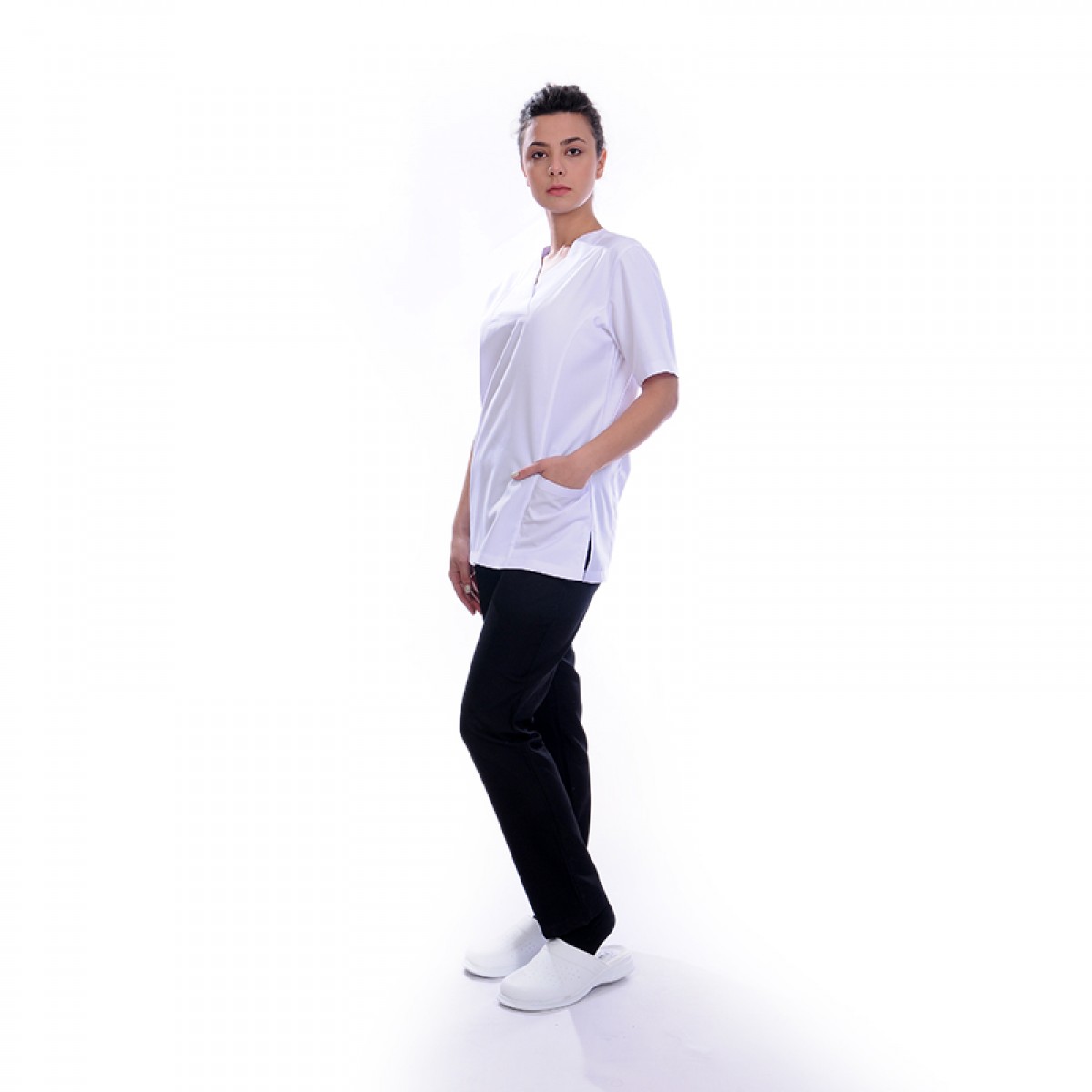 Formteks Kadın Muska Yaka Hemşire Ceket Beyaz