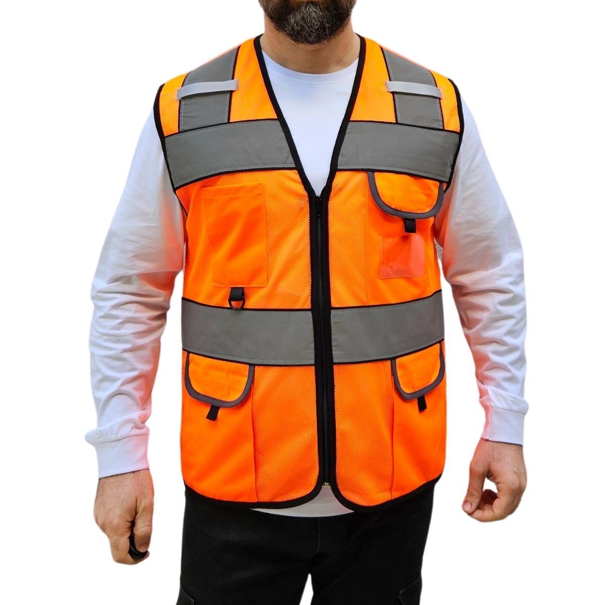 Formteks 7 Cm Reflektörlü Fileli   Mühendis Tipi  Uyarı Yelek