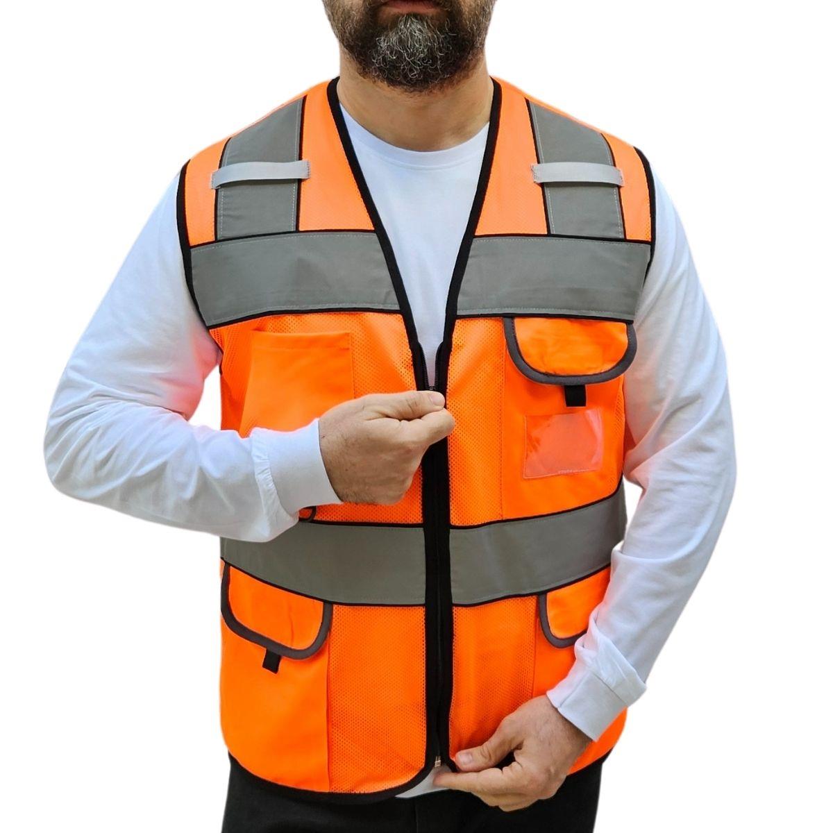 Formteks 7 Cm Reflektörlü Fileli   Mühendis Tipi  Uyarı Yelek