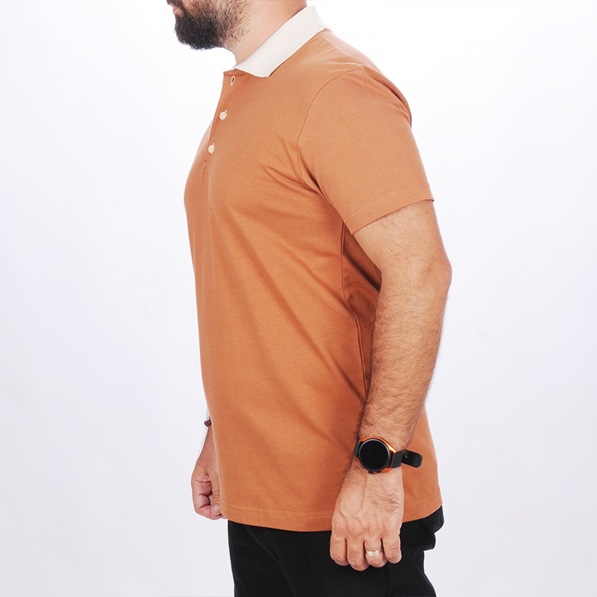 Formteks Polo Yaka Tshirt Kahve-Bej Yakalı