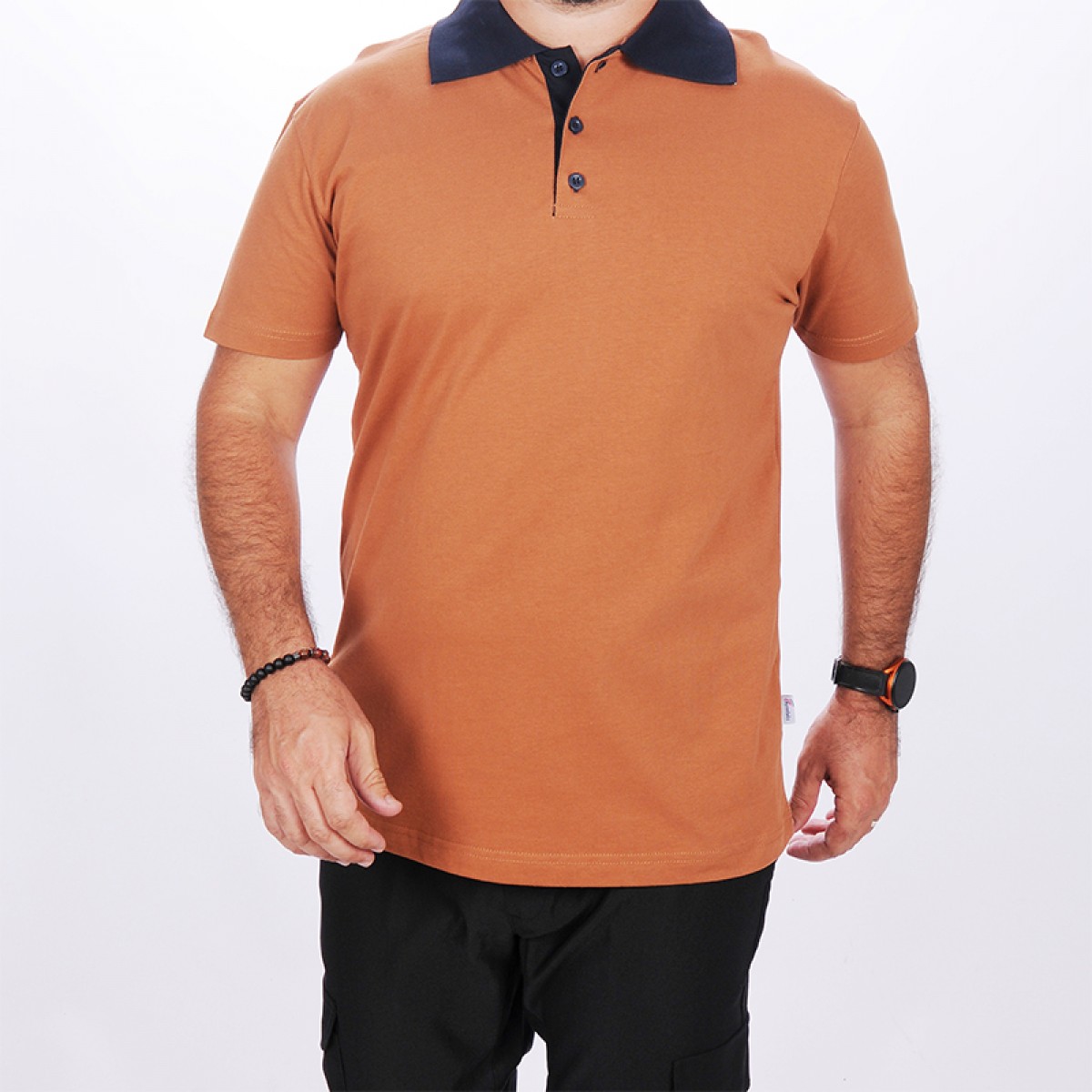 Formteks Polo Yaka Tshirt Kahve-Lacivert Yakalı