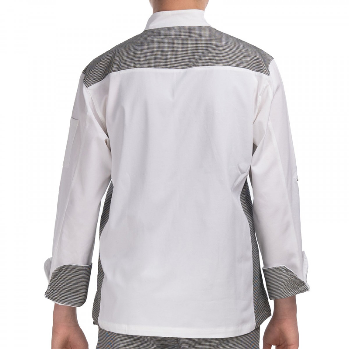 Formteks Likralı Uzun Kollu  Kol Katlamalı Aşçı Ceket Beyaz