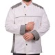 Formteks Likralı Uzun Kollu  Kol Katlamalı Aşçı Ceket Beyaz