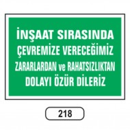 218 INSAAT SIRASINDA ÇEVREMIZE VERECEGIMIZ ZARARLA